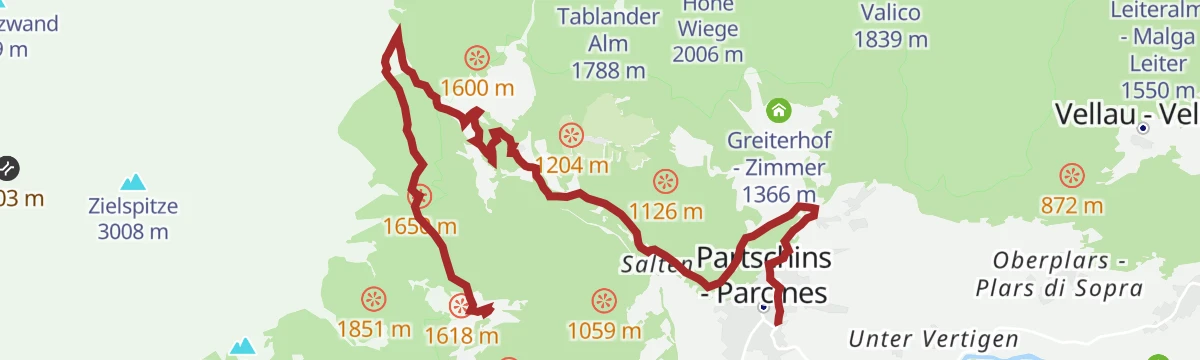 Route map: Dove parla l’acqua – lungo antichi sentieri verso la Cascata di Parcines